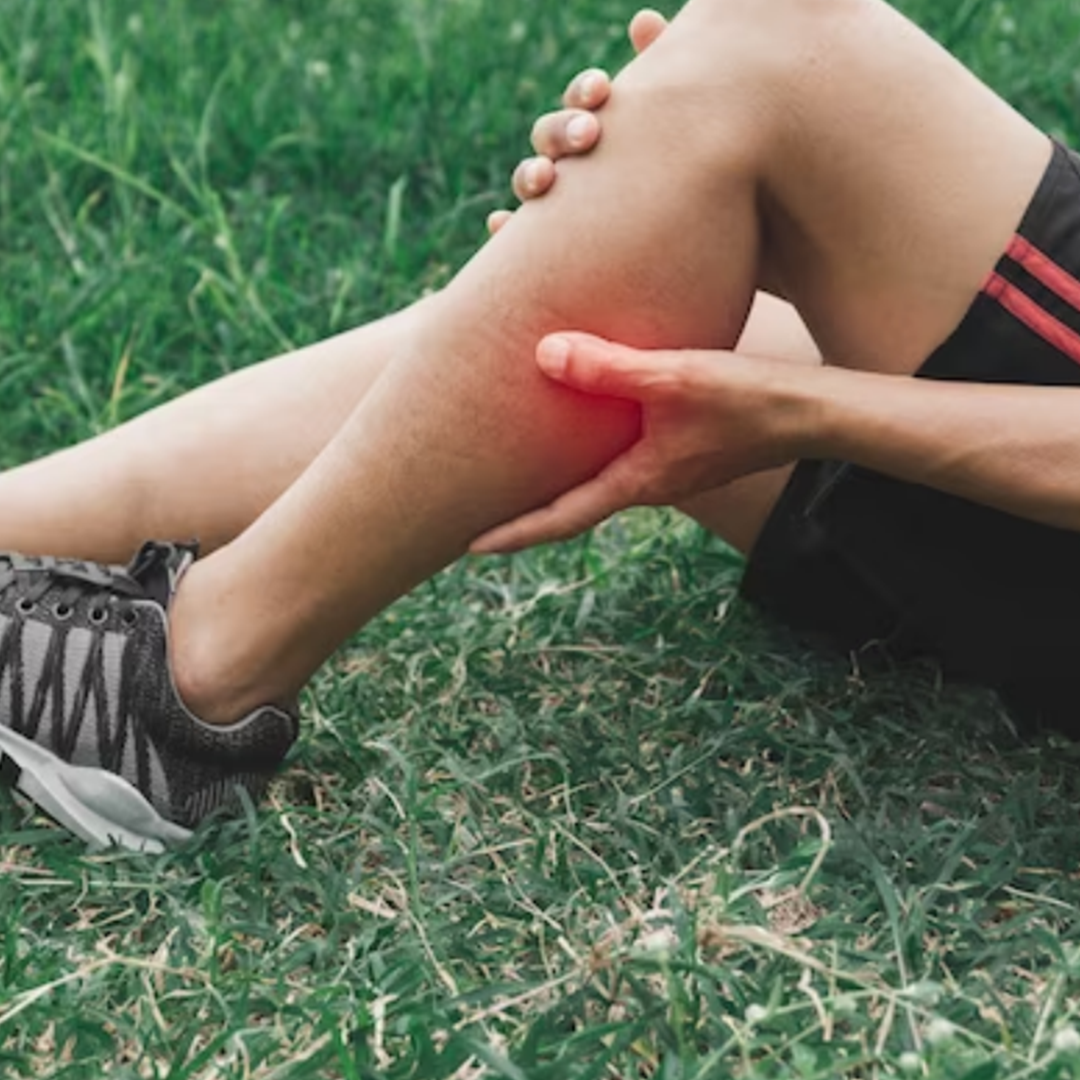 athlete man holding his cuff due to sprain